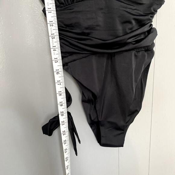 NEW Free People HAH Noir Black Cut to the Chase Soft Plunging V-neck Bodysuit S - Picture 4 of 7